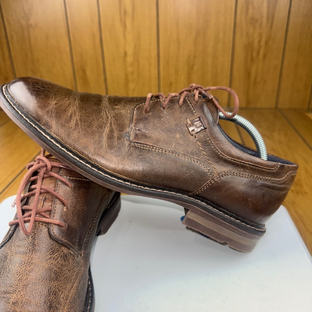 Josef‎ Seibel Mens Brown Leather Lace Up Oxford Dress Shoes Size 10/44